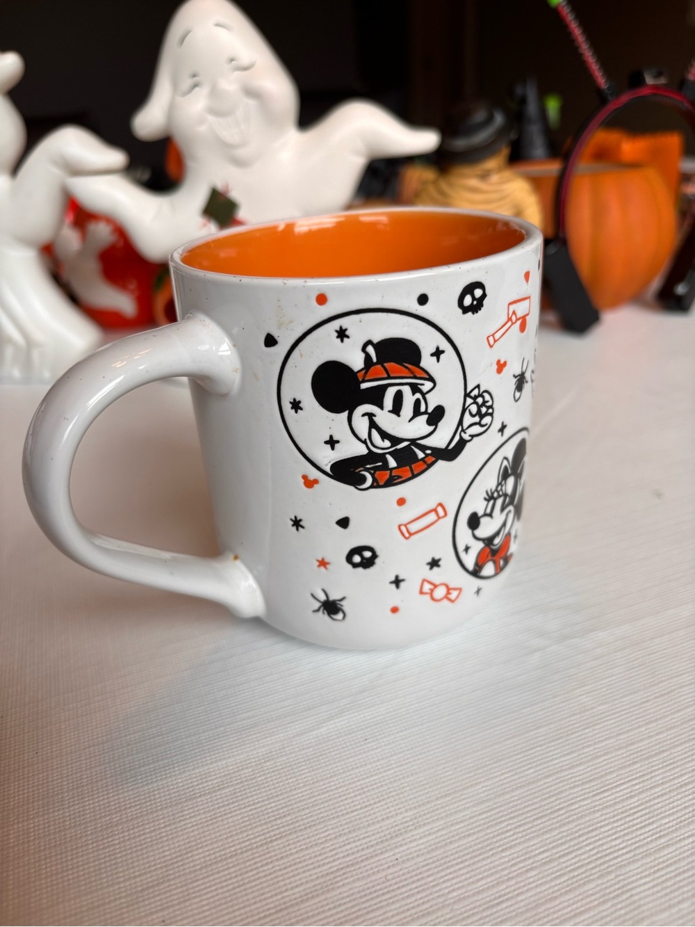 Like New Disney White & Orange Halloween Ceramic Mug